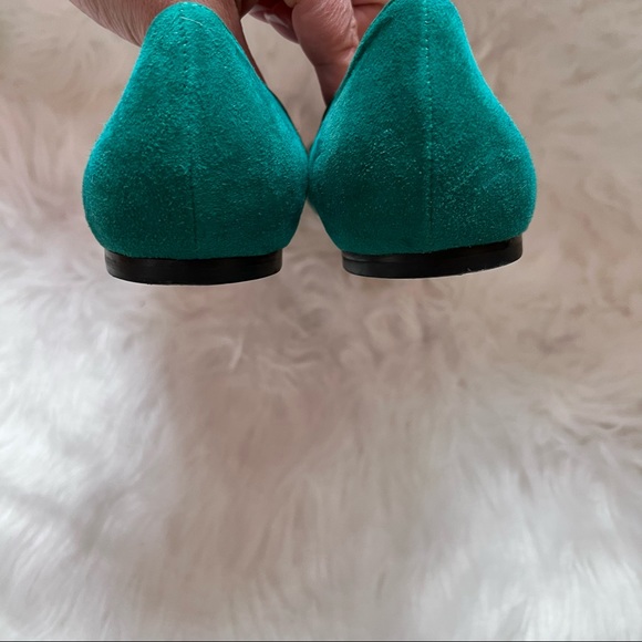 JIMMY CHOO Suede Mesh Point Toe Ballerina Flats in Emerald - Picture 5 of 7